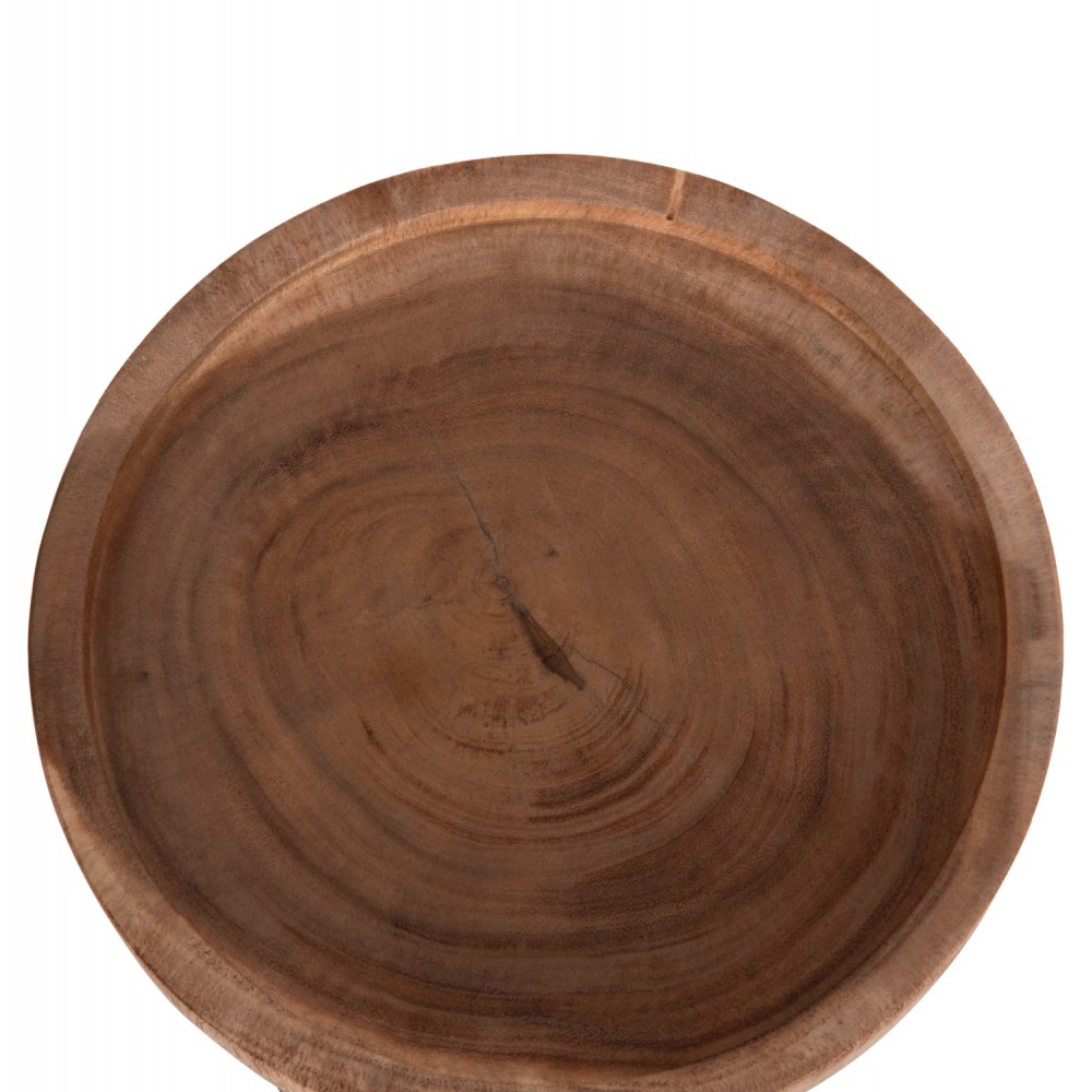 Τραπέζι βοηθητικό "LOKI" από μασίφ ξύλο σε χρώμα φυσικό Φ30x50