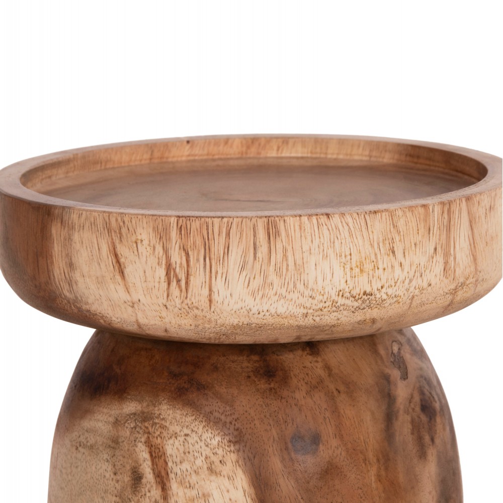 Τραπέζι βοηθητικό "LOKI" από μασίφ ξύλο σε χρώμα φυσικό Φ30x50