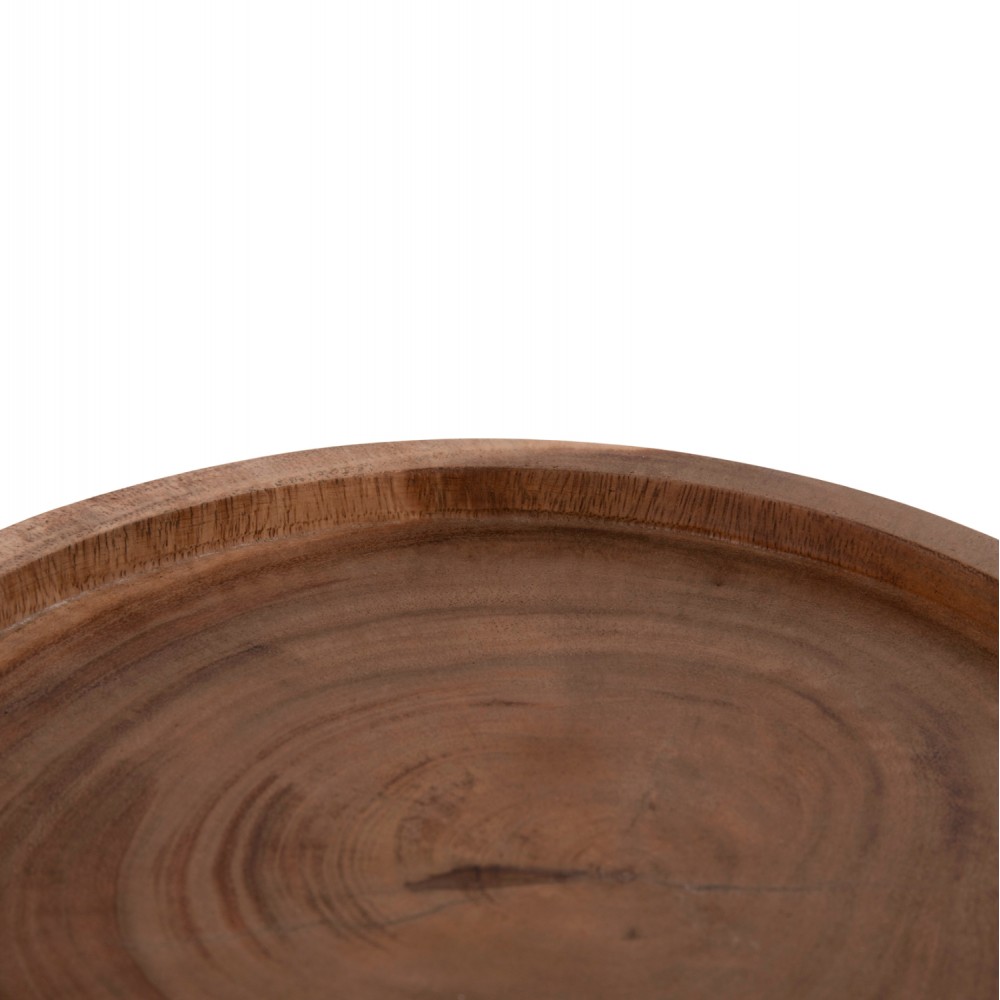 Τραπέζι βοηθητικό "LOKI" από μασίφ ξύλο σε χρώμα φυσικό Φ30x50