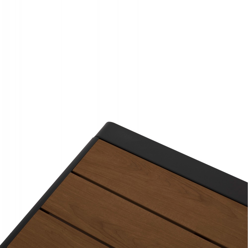 Τραπέζι ξαπλώστρας "BENTRY" από αλουμίνιο/polywood σε χρώμα σκούρο γκρι/φυσικό 100x56x35