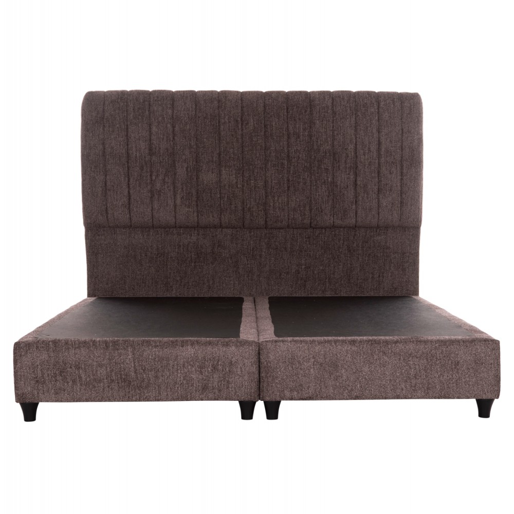 Κρεβάτι διπλό "HILDA" από ύφασμα μπουκλέ σε χρώμα καφέ 160x200