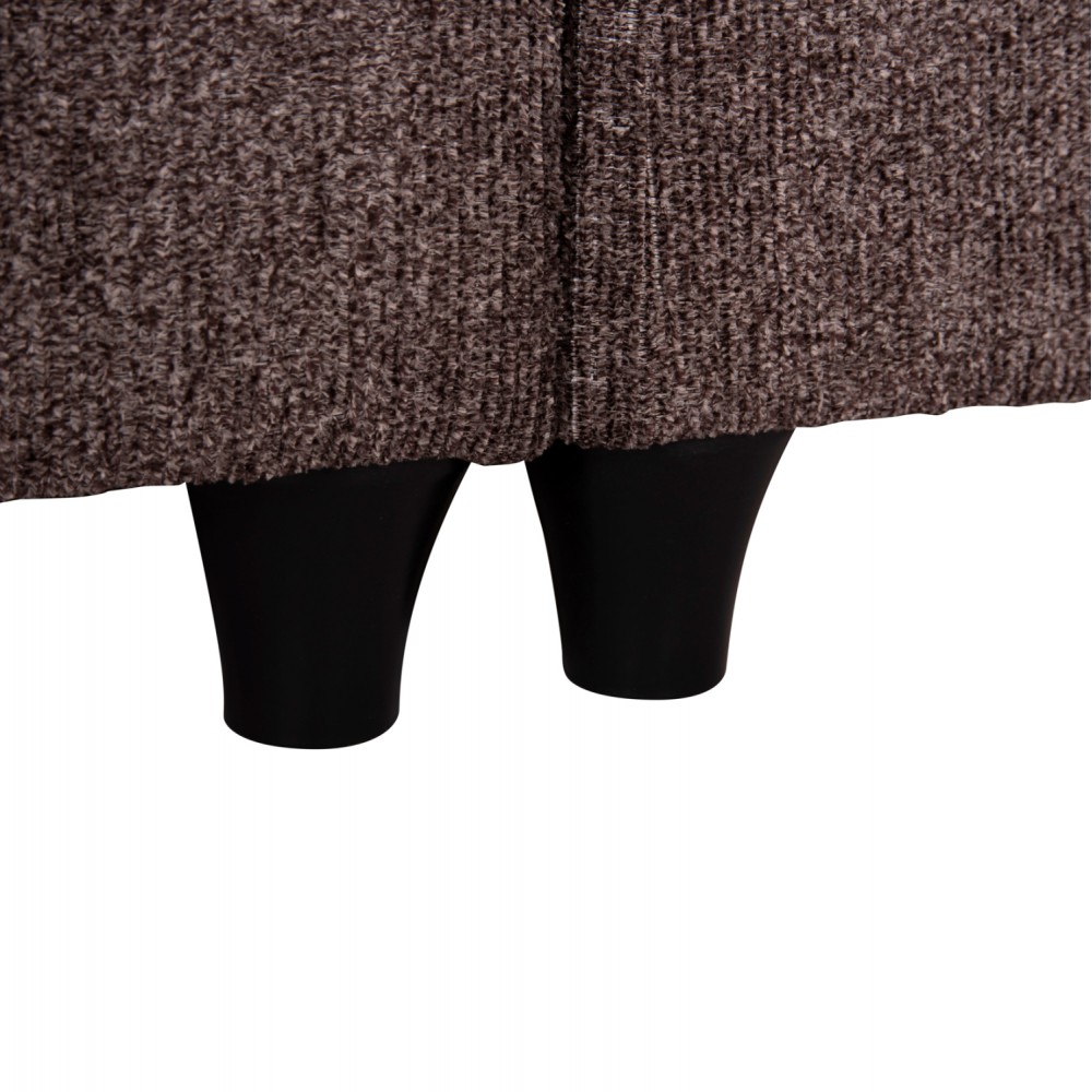 Κρεβάτι διπλό "HILDA" από ύφασμα μπουκλέ σε χρώμα καφέ 160x200