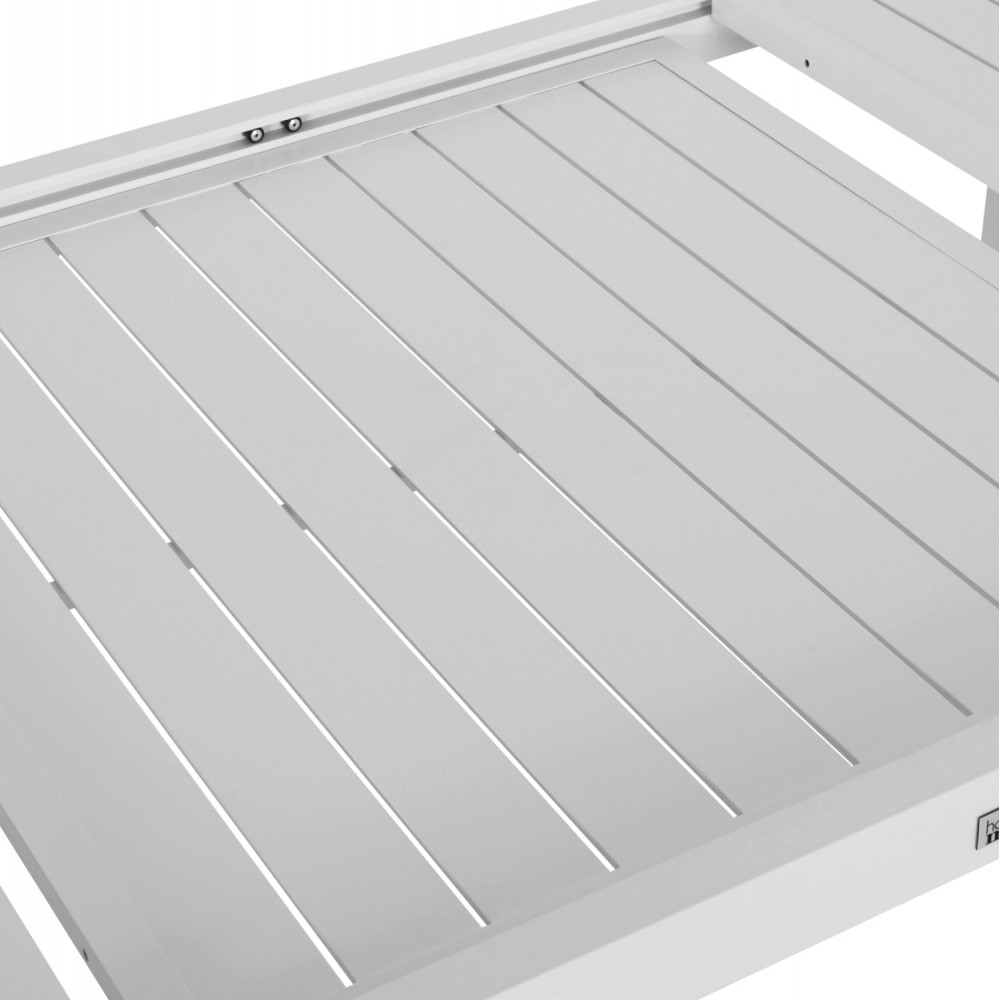 Τραπέζι επεκτεινόμενο "KRUM" από αλουμίνιο σε χρώμα λευκό 160-240x90x73