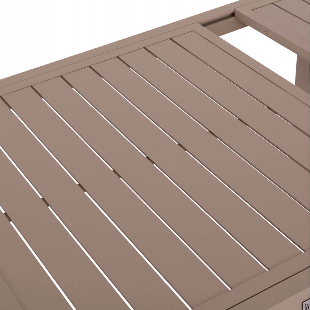 Τραπέζι επεκτεινόμενο "KRUM" από αλουμίνιο σε χρώμα καπουτσίνο 160-240x90x73