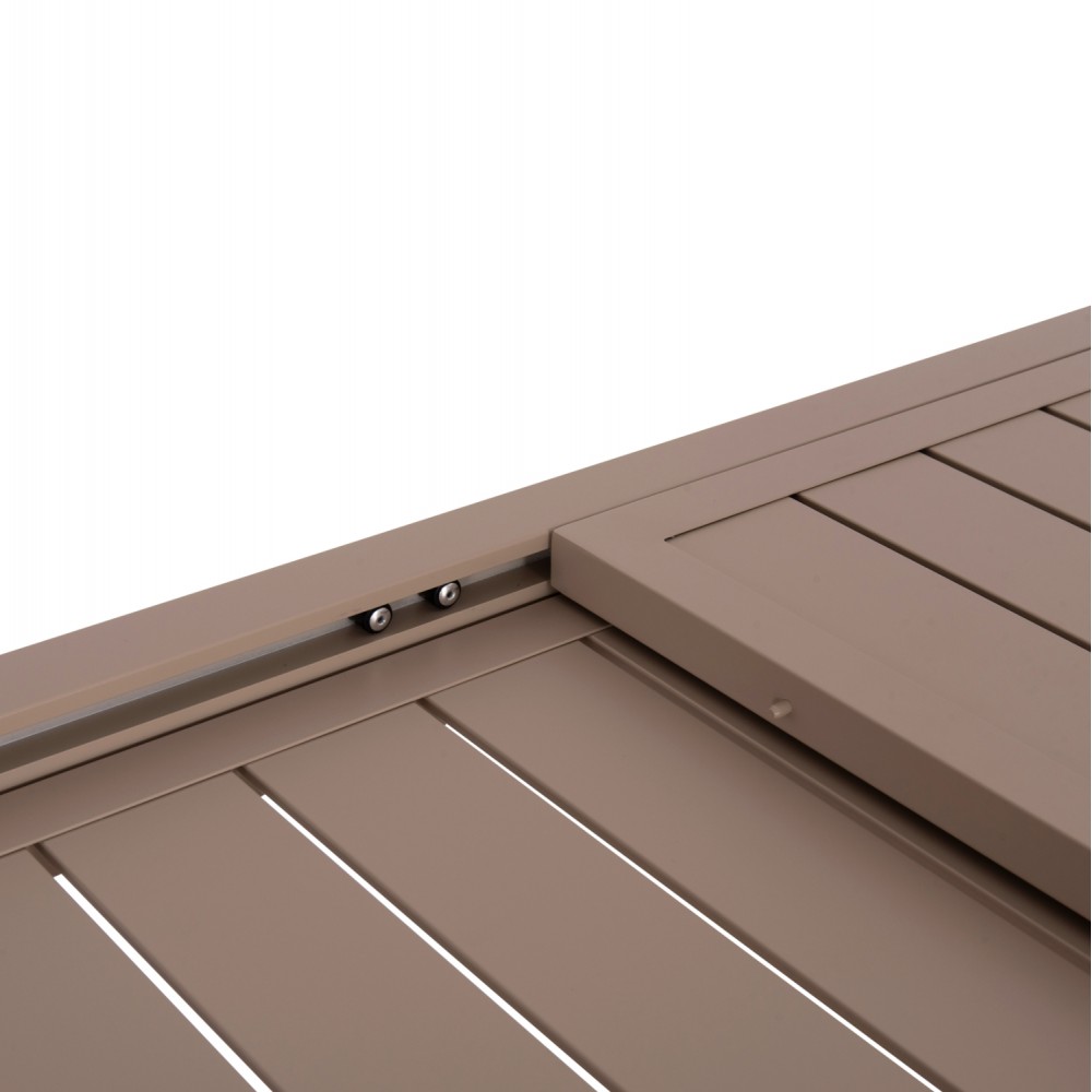 Τραπέζι επεκτεινόμενο "KRUM" από αλουμίνιο σε χρώμα καπουτσίνο 160-240x90x73