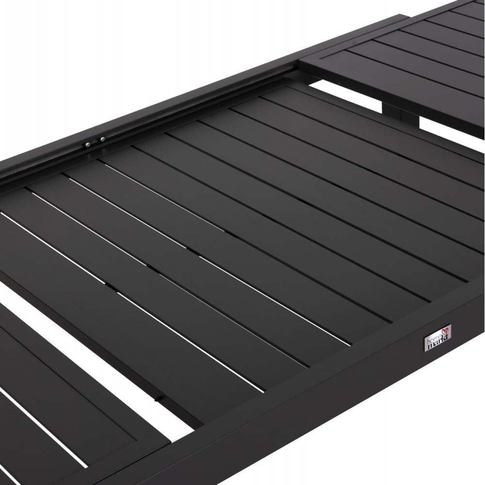 Τραπέζι επεκτεινόμενο "KRUM" από αλουμίνιο σε χρώμα σκούρο γκρι 160-240x90x73