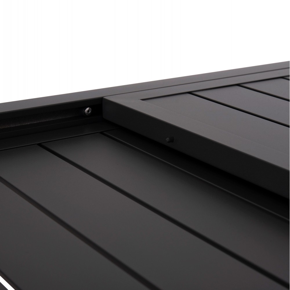 Τραπέζι επεκτεινόμενο "KRUM" από αλουμίνιο σε χρώμα σκούρο γκρι 160-240x90x73