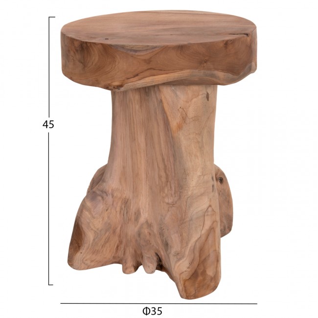 Βοηθητικό τραπέζι "LOGG" από ξύλο σε χρώμα φυσικό Φ35x45