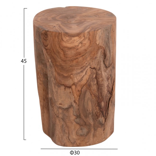 Βοηθητικό τραπέζι/σκαμπό "TRONCO" από ξύλο σε χρώμα φυσικό Φ30x45