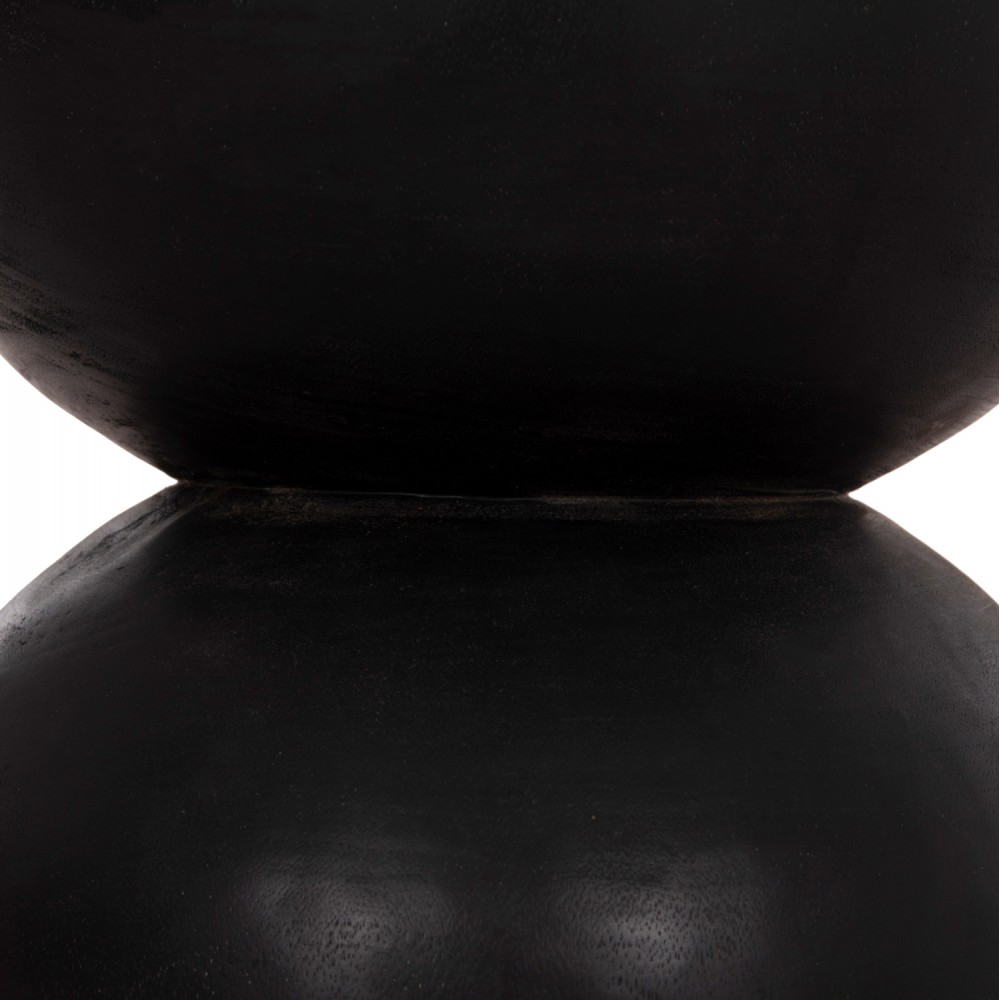 Σκαμπό κυλινδρικό "FEBRY" από μασίφ ξύλο σε χρώμα μαύρο Φ35x45