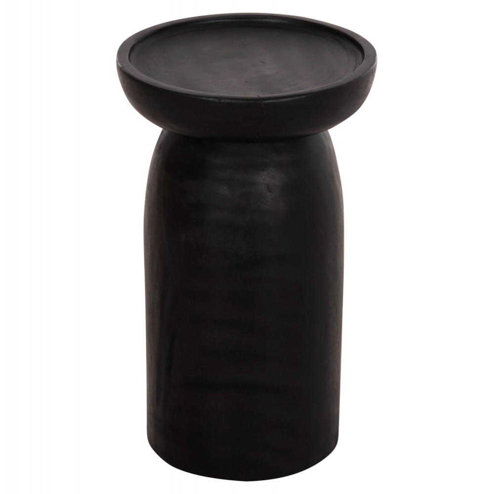 Τραπέζι βοηθητικό "LOKI" από μασίφ ξύλο σε χρώμα μαύρο Φ30x50