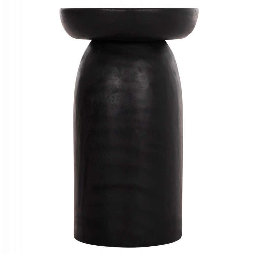 Τραπέζι βοηθητικό "LOKI" από μασίφ ξύλο σε χρώμα μαύρο Φ30x50