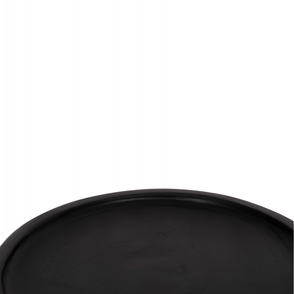 Τραπέζι βοηθητικό "LOKI" από μασίφ ξύλο σε χρώμα μαύρο Φ30x50