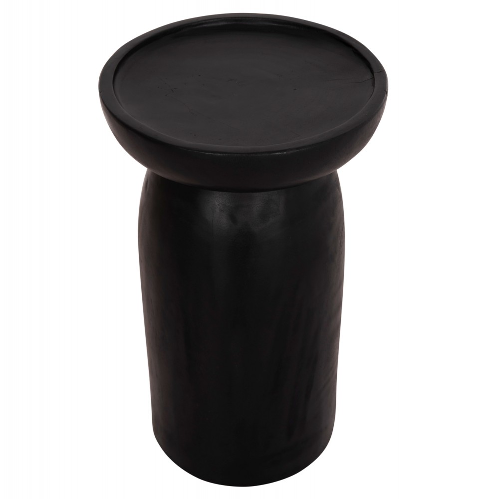 Τραπέζι βοηθητικό "LOKI" από μασίφ ξύλο σε χρώμα μαύρο Φ30x50