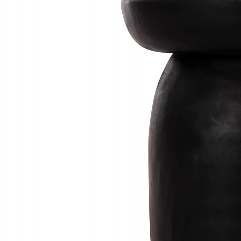 Τραπέζι βοηθητικό "LOKI" από μασίφ ξύλο σε χρώμα μαύρο Φ30x50