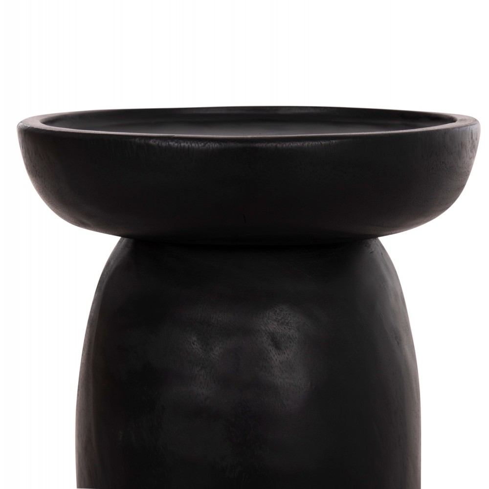 Τραπέζι βοηθητικό "LOKI" από μασίφ ξύλο σε χρώμα μαύρο Φ30x50