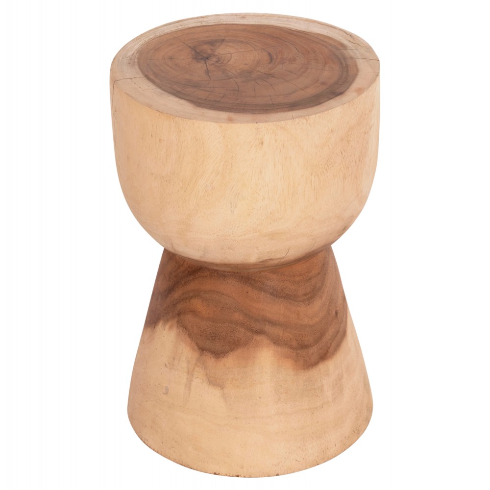 Σκαμπό κυλινδρικό "ΜΑΜΒΑ" από μασίφ ξύλο σε χρώμα φυσικό Φ30x45