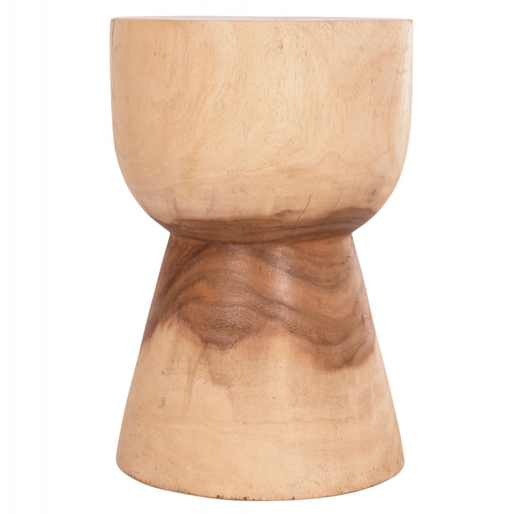 Σκαμπό κυλινδρικό "ΜΑΜΒΑ" από μασίφ ξύλο σε χρώμα φυσικό Φ30x45