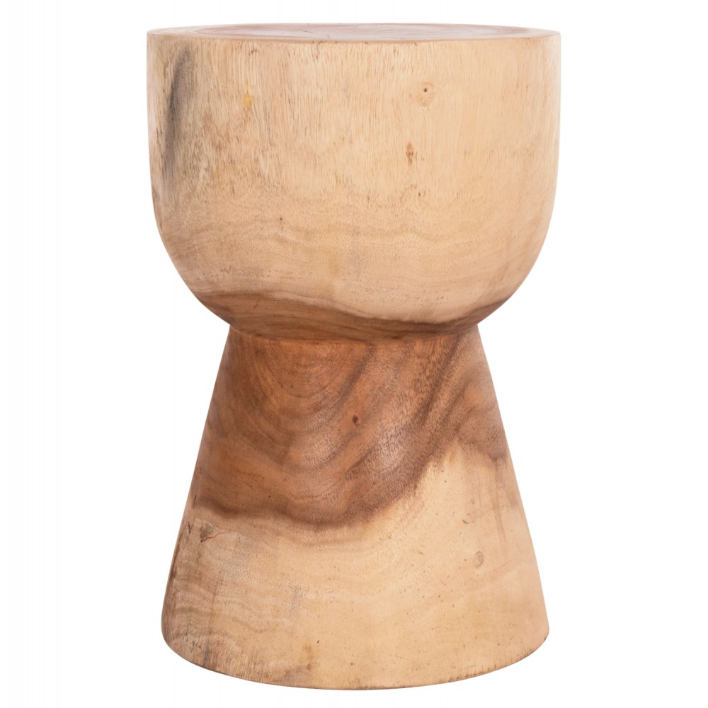 Σκαμπό κυλινδρικό "ΜΑΜΒΑ" από μασίφ ξύλο σε χρώμα φυσικό Φ30x45