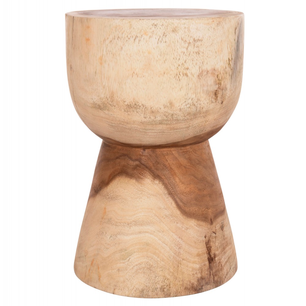 Σκαμπό κυλινδρικό "ΜΑΜΒΑ" από μασίφ ξύλο σε χρώμα φυσικό Φ30x45