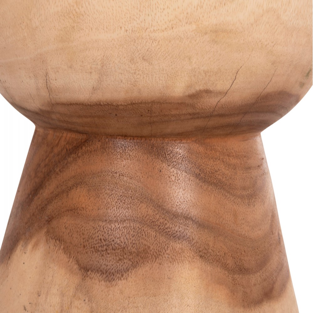 Σκαμπό κυλινδρικό "ΜΑΜΒΑ" από μασίφ ξύλο σε χρώμα φυσικό Φ30x45