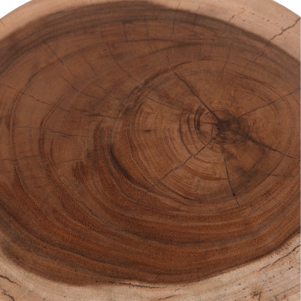 Σκαμπό κυλινδρικό "ΜΑΜΒΑ" από μασίφ ξύλο σε χρώμα φυσικό Φ30x45