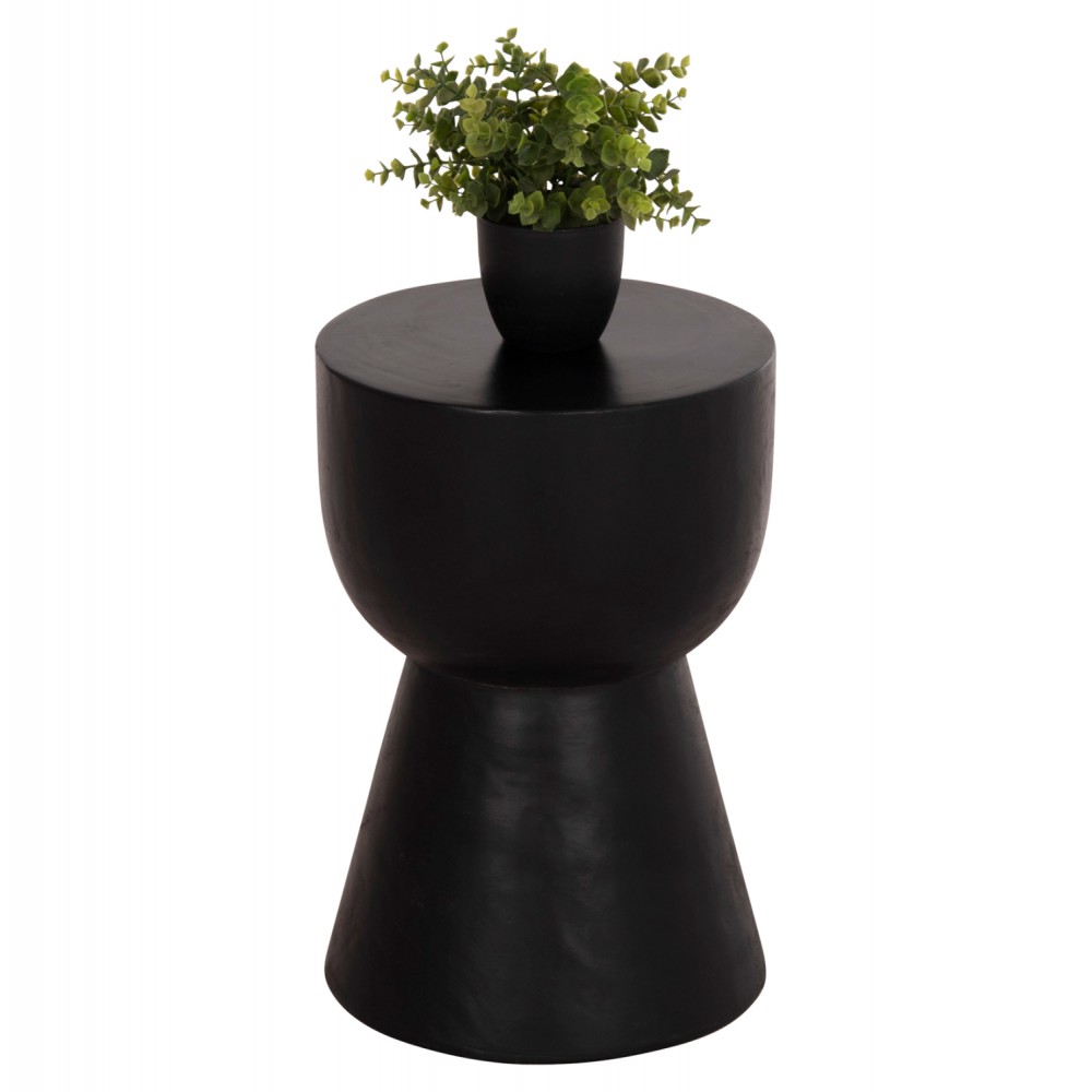 Σκαμπό κυλινδρικό "ΜΑΜΒΑ" από μασίφ ξύλο σε χρώμα μαύρο Φ30x45