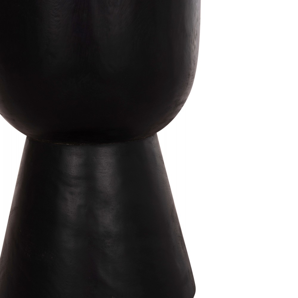 Σκαμπό κυλινδρικό "ΜΑΜΒΑ" από μασίφ ξύλο σε χρώμα μαύρο Φ30x45