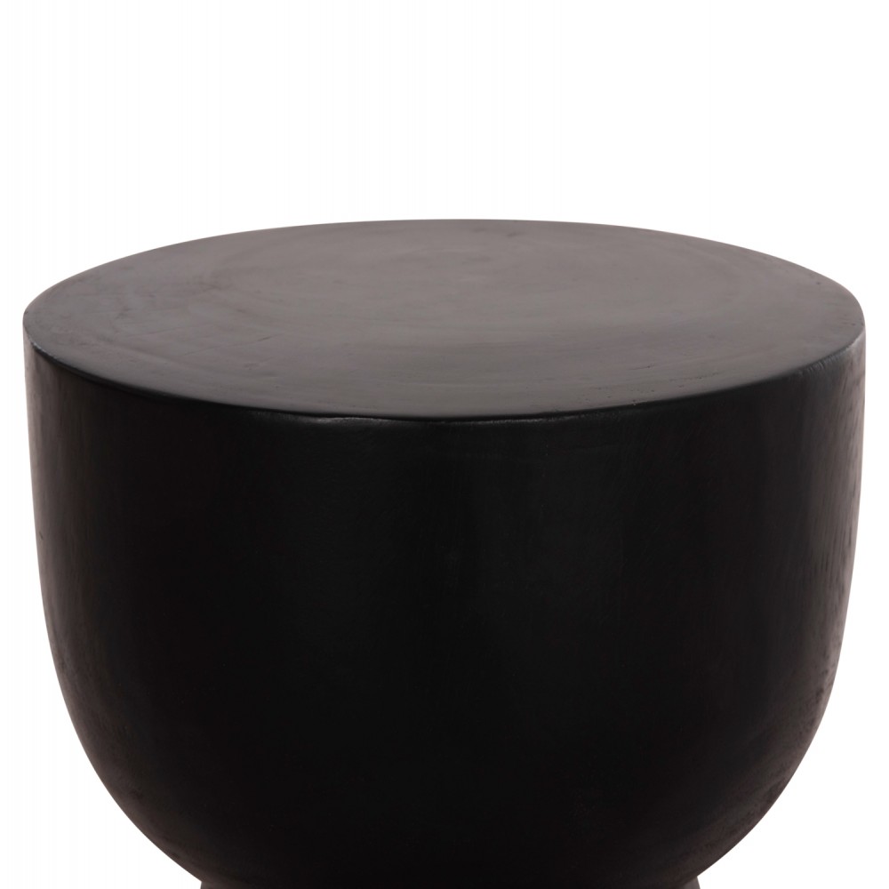 Σκαμπό κυλινδρικό "ΜΑΜΒΑ" από μασίφ ξύλο σε χρώμα μαύρο Φ30x45