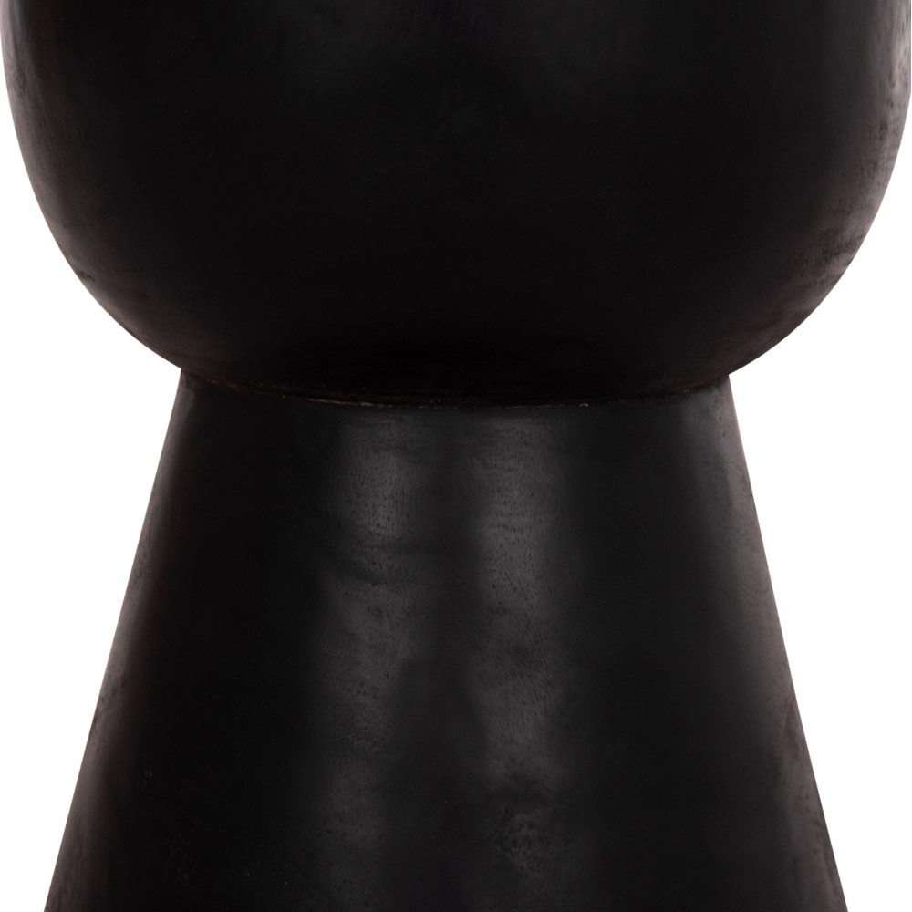 Σκαμπό κυλινδρικό "ΜΑΜΒΑ" από μασίφ ξύλο σε χρώμα μαύρο Φ30x45