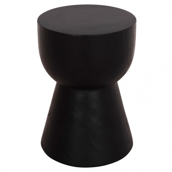 Σκαμπό κυλινδρικό "ΜΑΜΒΑ" από μασίφ ξύλο σε χρώμα μαύρο Φ30x45