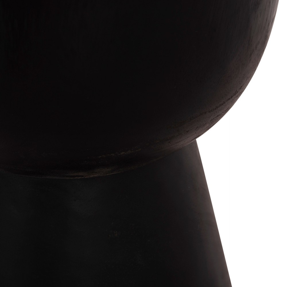 Σκαμπό κυλινδρικό "ΜΑΜΒΑ" από μασίφ ξύλο σε χρώμα μαύρο Φ30x45