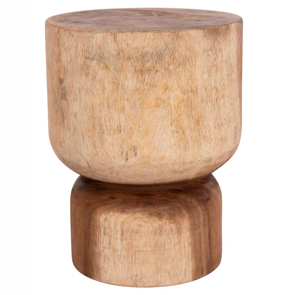 Σκαμπό κυλινδρικό "FEBRYD" από μασίφ ξύλο σε χρώμα φυσικό Φ35x45