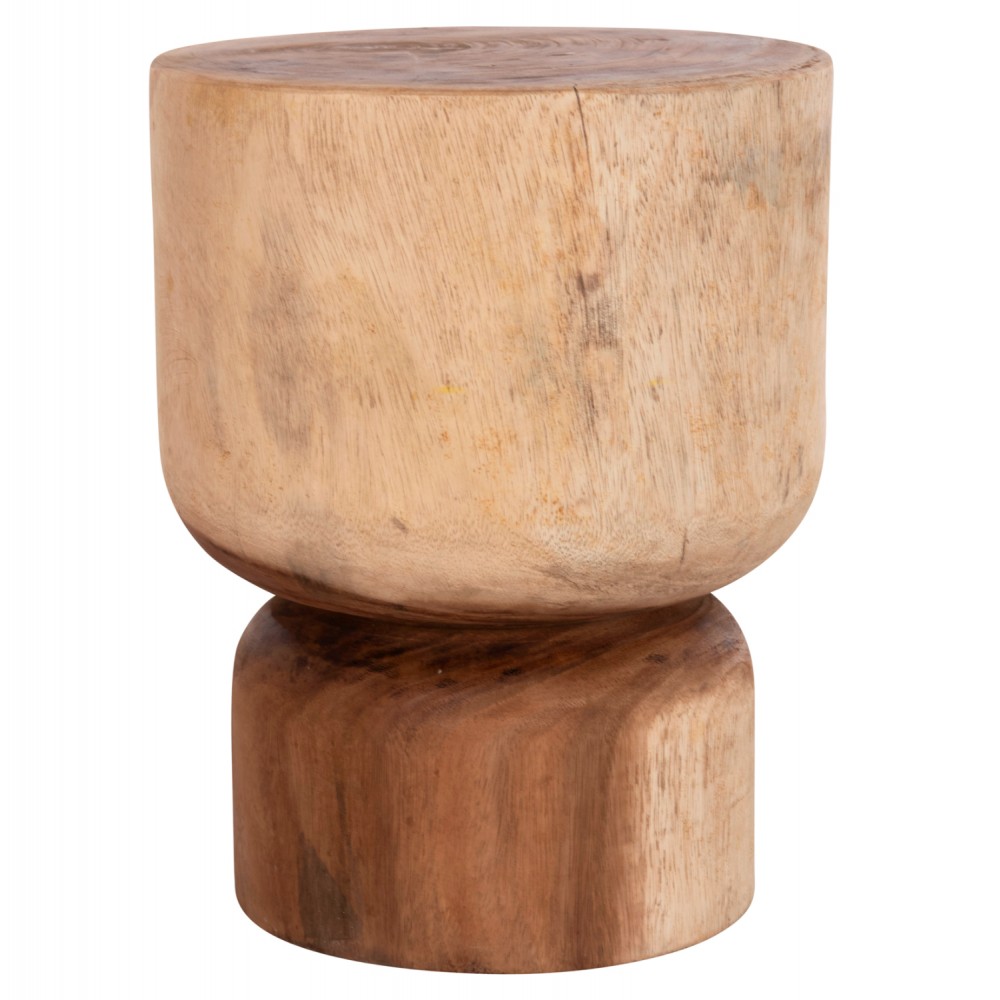 Σκαμπό κυλινδρικό "FEBRYD" από μασίφ ξύλο σε χρώμα φυσικό Φ35x45