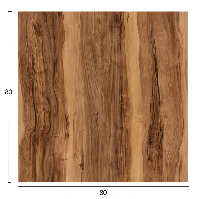 Επιφάνεια τραπεζιού τετράγωνη από HPL σε χρώμα indian sheesham 80x80