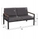Καναπές εξωτερικού χώρου "SAFIN" διθέσιος από αλουμίνιο/ύφασμα σε χρώμα ανθρακί 140x70x77