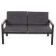 Καναπές εξωτερικού χώρου "SAFIN" διθέσιος από αλουμίνιο/ύφασμα σε χρώμα ανθρακί 140x70x77