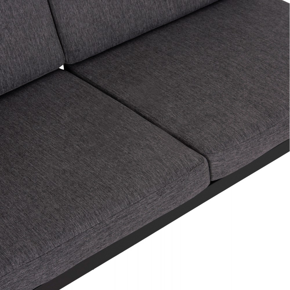 Καναπές εξωτερικού χώρου "SAFIN" διθέσιος από αλουμίνιο/ύφασμα σε χρώμα ανθρακί 140x70x77