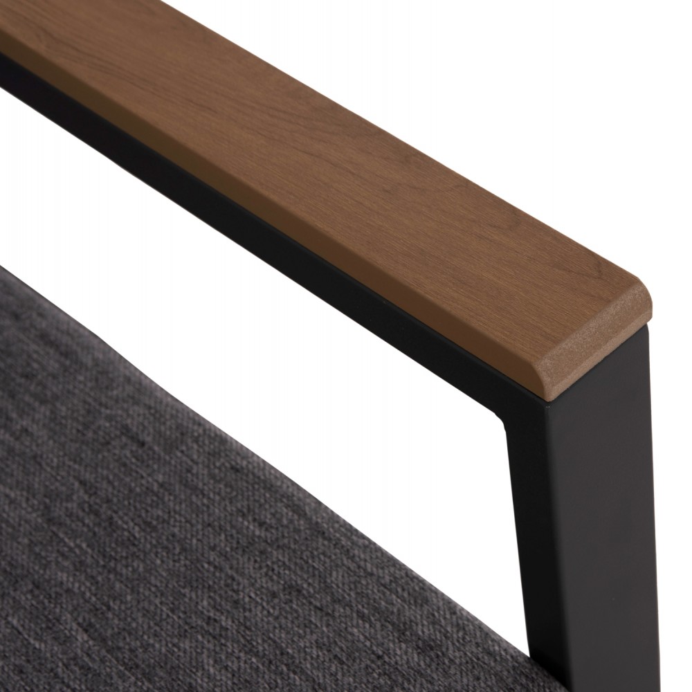 Καναπές εξωτερικού χώρου "SAFIN" διθέσιος από αλουμίνιο/ύφασμα σε χρώμα ανθρακί 140x70x77