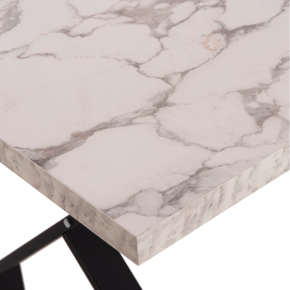 Τραπέζι τραπεζαρίας "LANA" σε χρώμα μαύρο/λευκό μαρμάρου 140x70x72