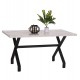 Τραπέζι τραπεζαρίας "LANA" σε χρώμα μαύρο/λευκό μαρμάρου 140x70x72