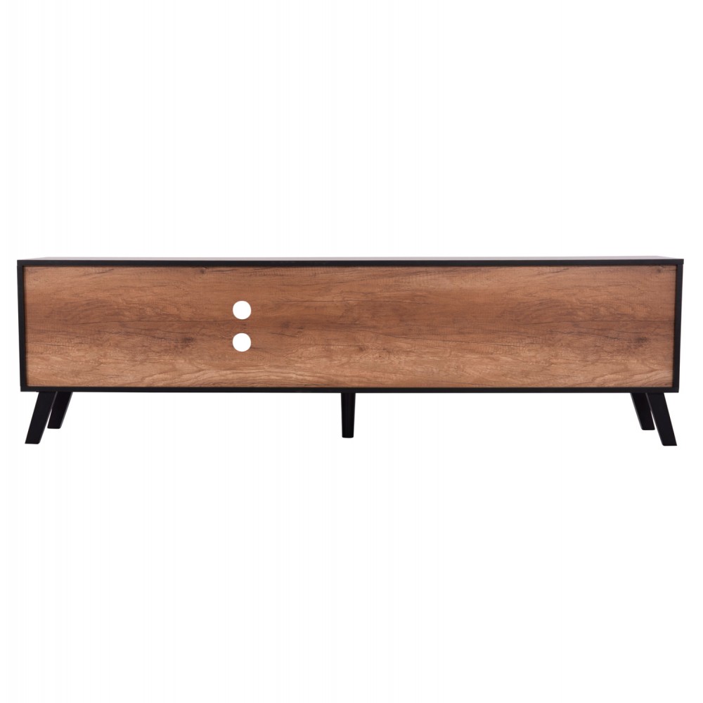 Έπιπλο τηλεόρασης "KRUDEN" σε χρώμα μαύρο/φυσικό 180x40x51