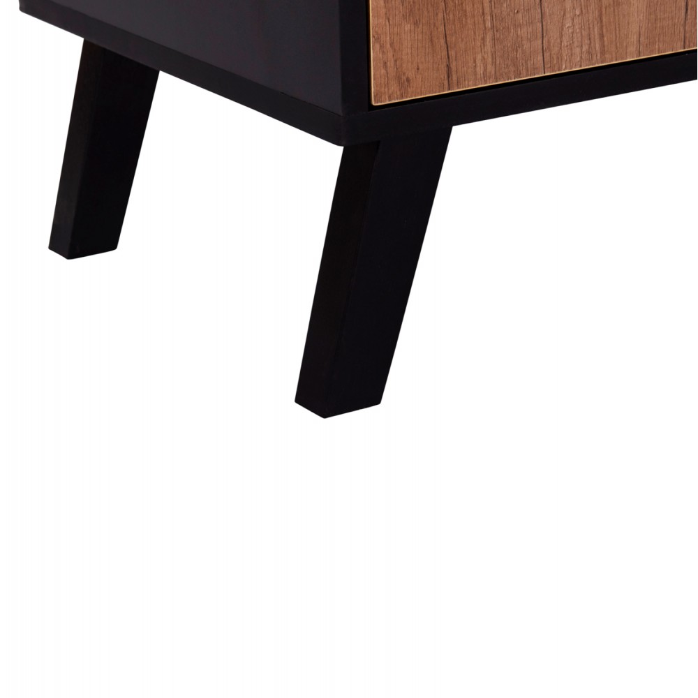 Έπιπλο τηλεόρασης "KRUDEN" σε χρώμα μαύρο/φυσικό 180x40x51