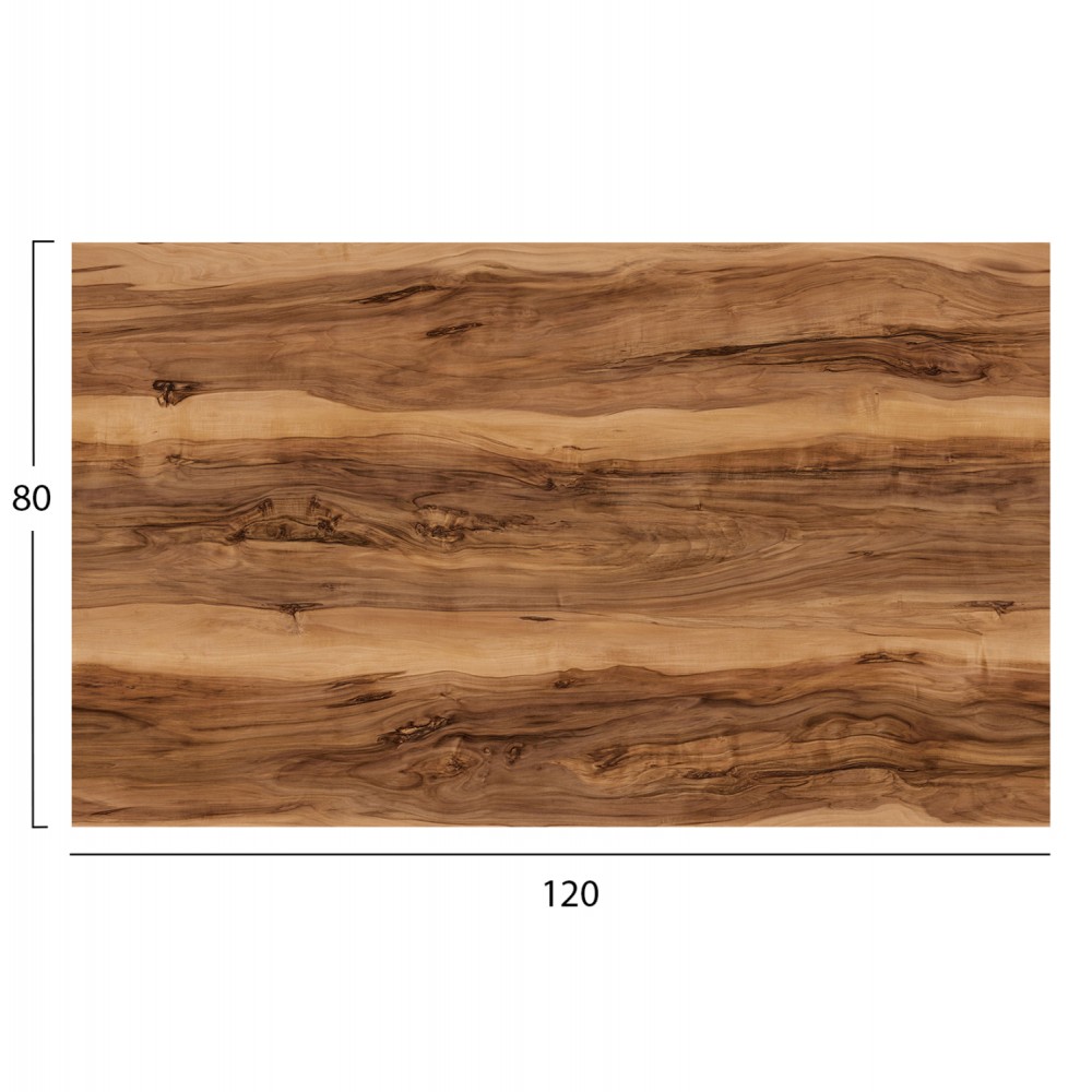 Επιφάνεια τραπεζιού ορθογώνια από HPL σε χρώμα indian sheesham 120x80