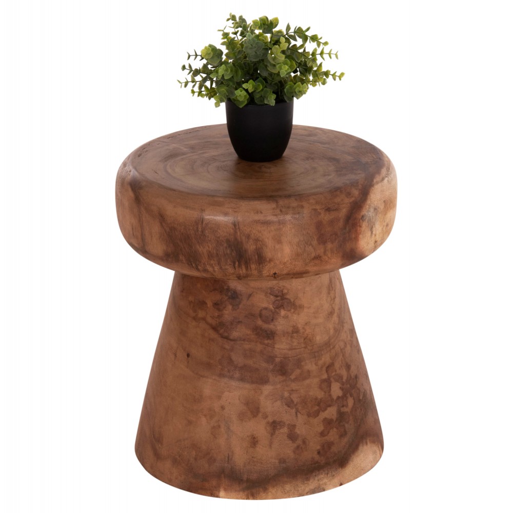 Τραπέζι βοηθητικό στρογγυλό "CUPRE" από ξύλο σε χρώμα φυσικό Φ40x45