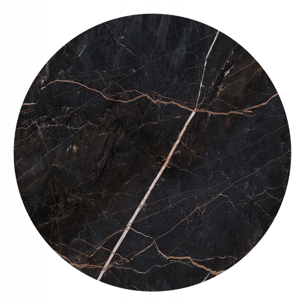 Επιφάνεια τραπεζιού στρογγυλή από HPL σε χρώμα μαύρο μαρμάρου Φ70