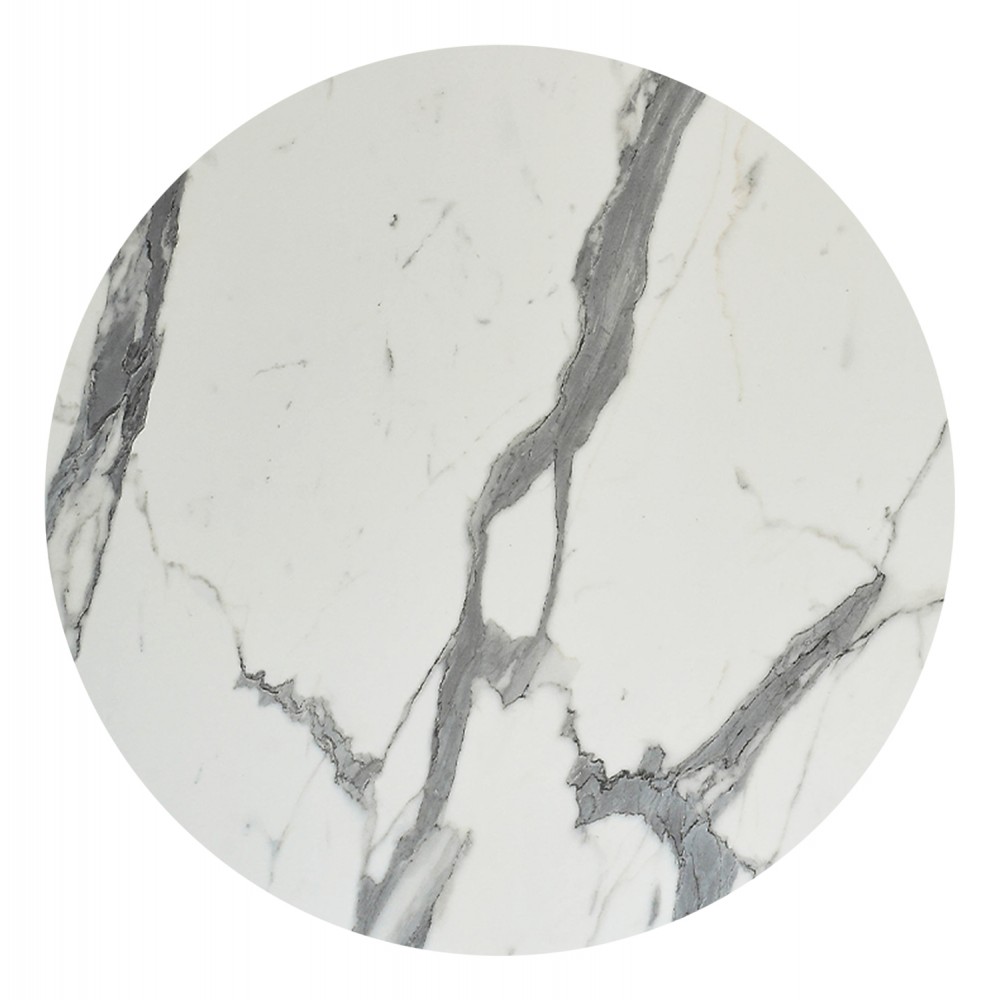 Επιφάνεια τραπεζιού στρογγυλή από HPL σε χρώμα λευκό μαρμάρου Φ70