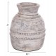 Διακοσμητικό επιτραπέζιο βάζο "VERMO" από τερακότα σε χρώμα ανοιχτό γκρι Φ21x25