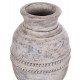 Διακοσμητικό επιτραπέζιο βάζο "VERMO" από τερακότα σε χρώμα ανοιχτό γκρι Φ21x25
