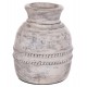 Διακοσμητικό επιτραπέζιο βάζο "VERMO" από τερακότα σε χρώμα ανοιχτό γκρι Φ21x25